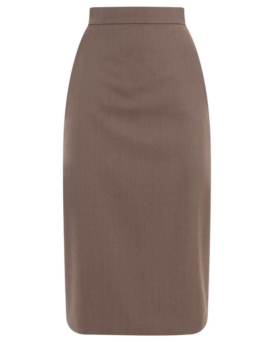 Max Mara Brown Midi Wool Skirt Omelia
