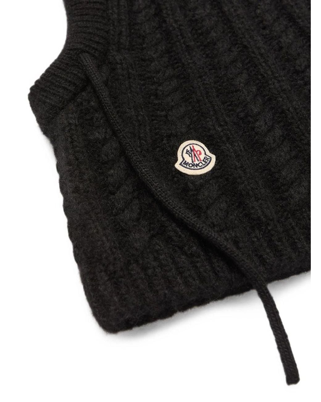 Moncler Black Braided Alpaca Blend Balaclava