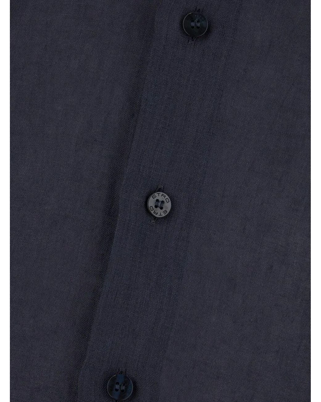 Etro Blue Front Button Shirt for men