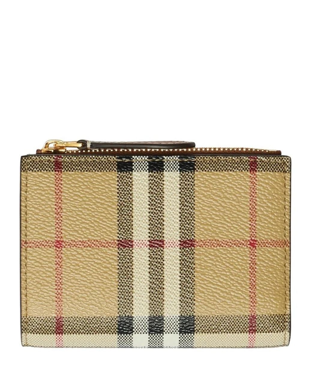 Burberry Natural Small Check Book-Shaped Wallet