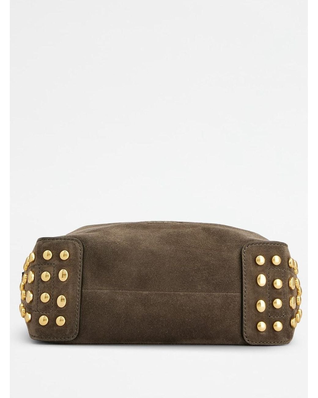 Tod's Brown Metal Dots Mini Suede Bag