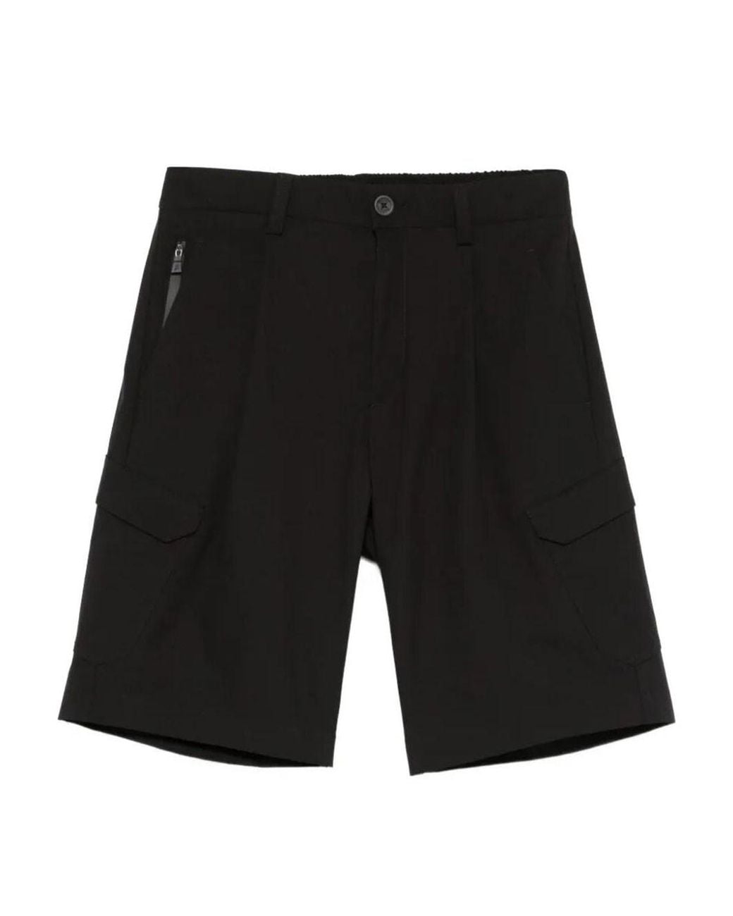 Herno Black Cargo Functional Bermudas for men