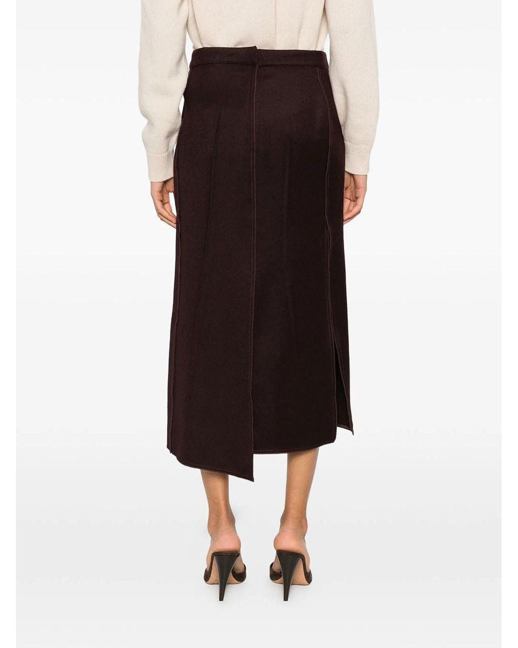 Victoria Beckham Purple Pressed Tailored Skirt