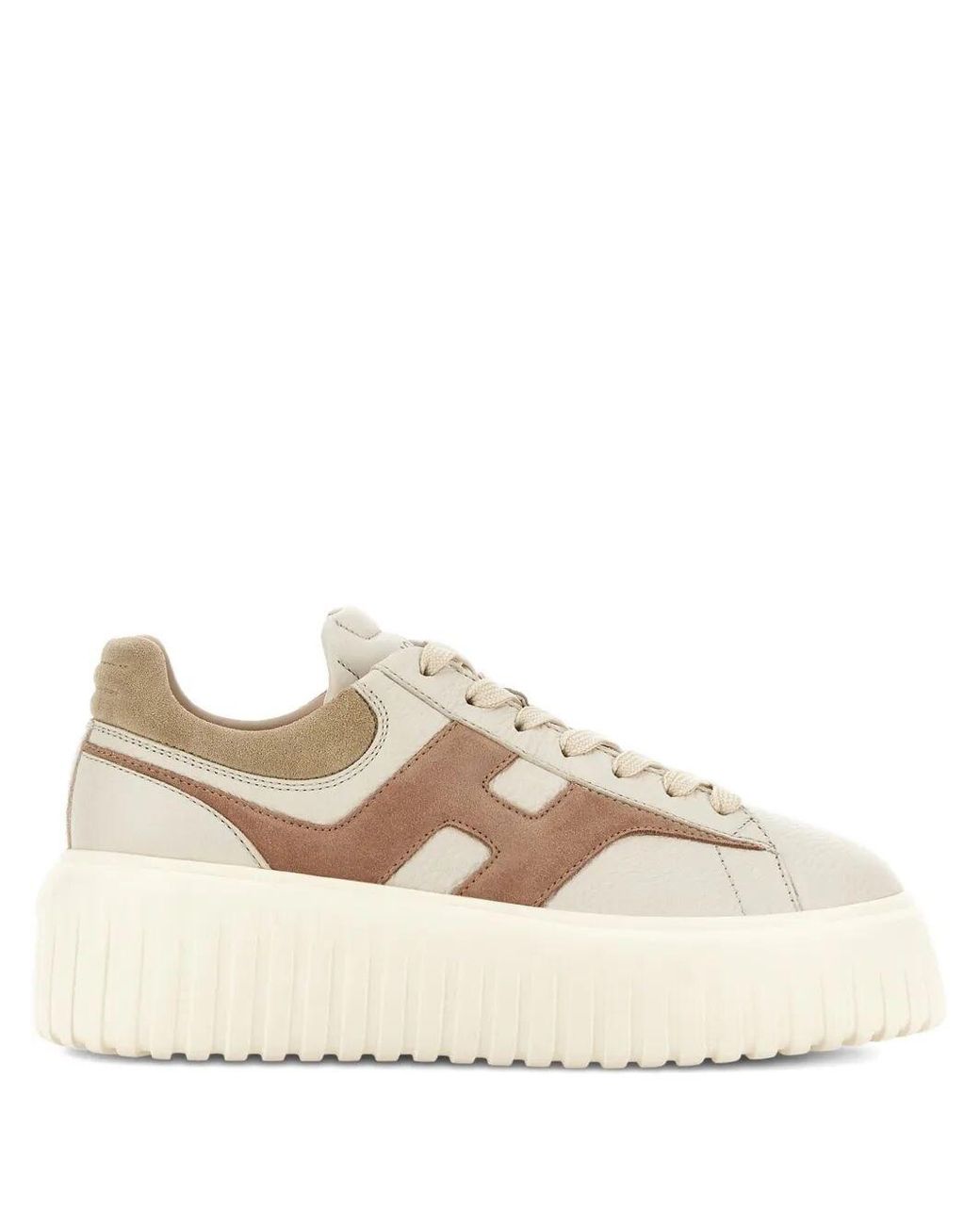 Hogan Natural H-Stripes Lace-Up Sneakers