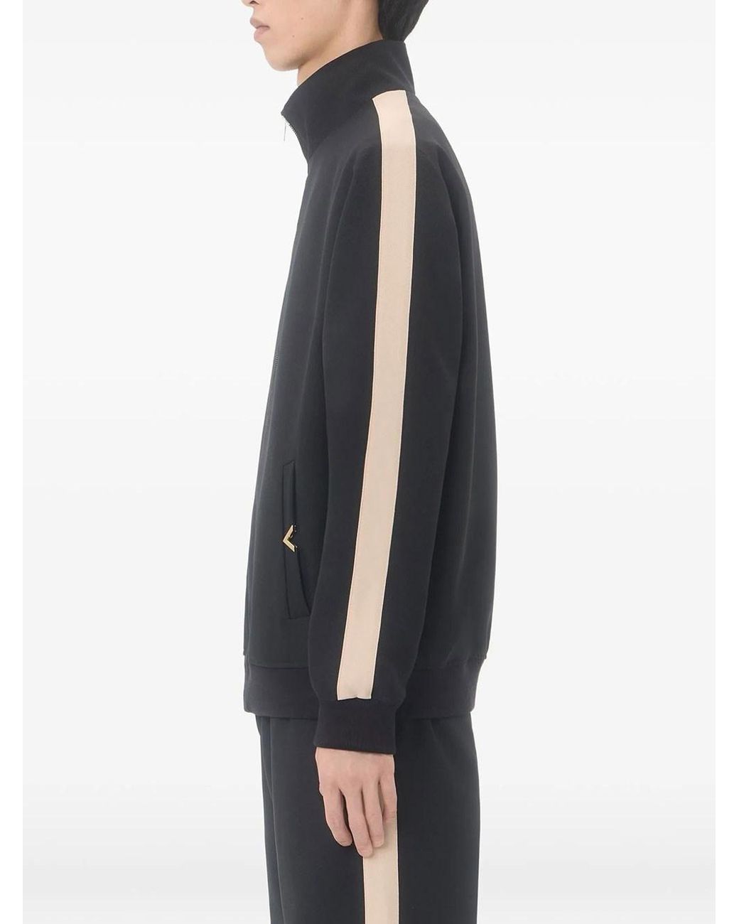 Valentino Garavani Black Nylon Sweatshirt With Vgold for men