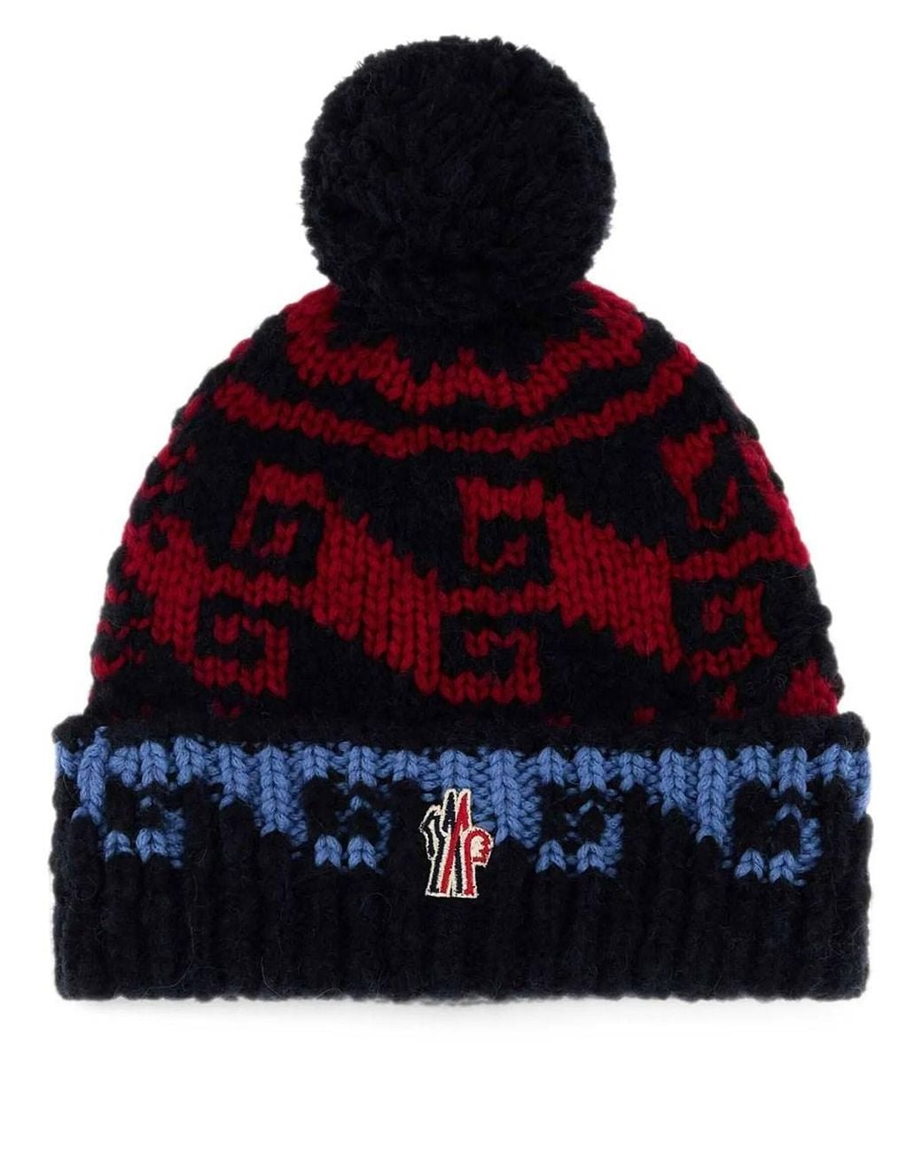 Moncler Red Grenoble: Wool And Alpaca Blend Pom-Pom Beanie for men