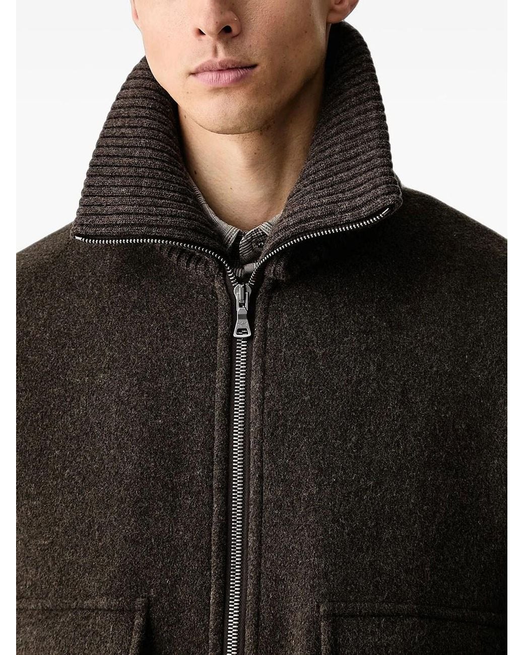 Paul & Shark Gray Wool And Cashmere Bomber for men