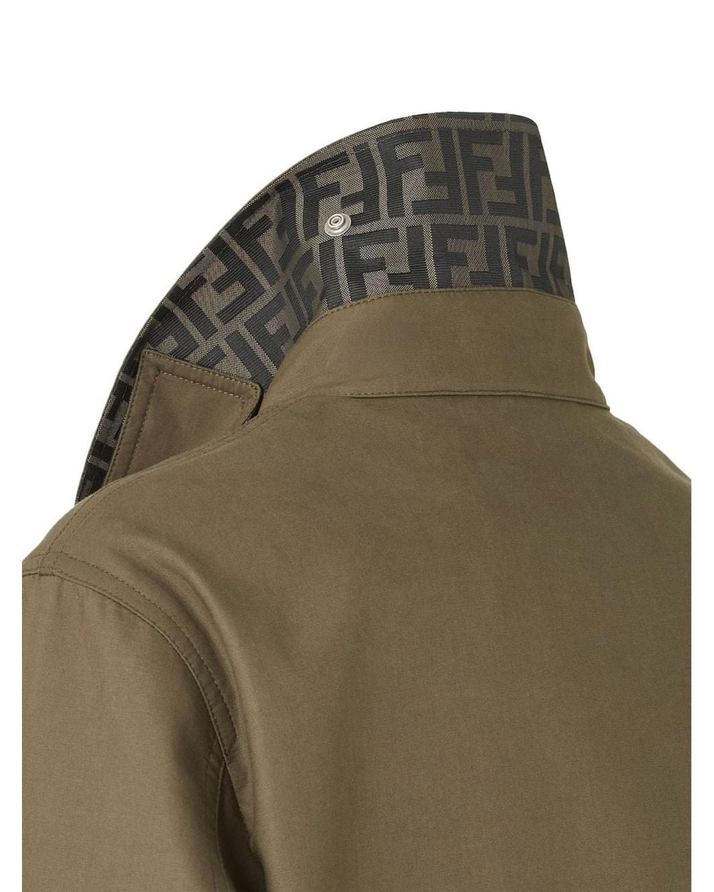 Fendi Green Mackintosh Fabric Blouson
