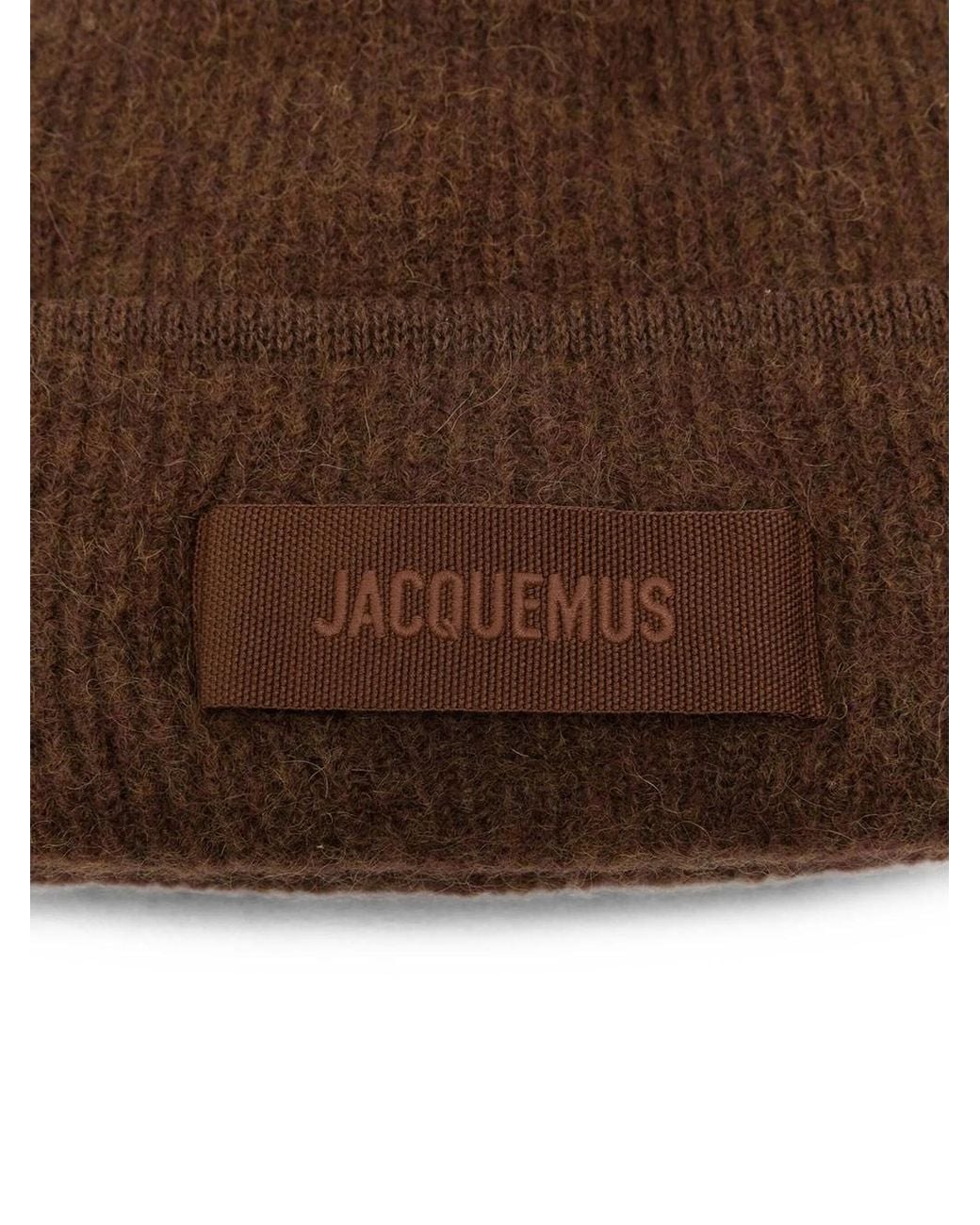 Jacquemus Brown Ribbed Knit Hat for men