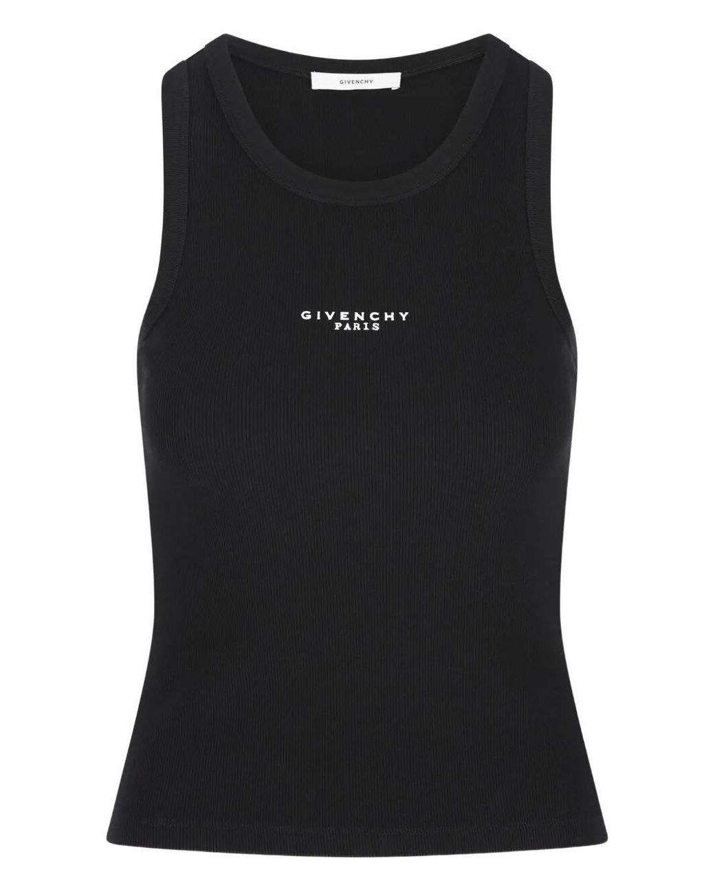 Givenchy Black Paris Cotton Tank Top