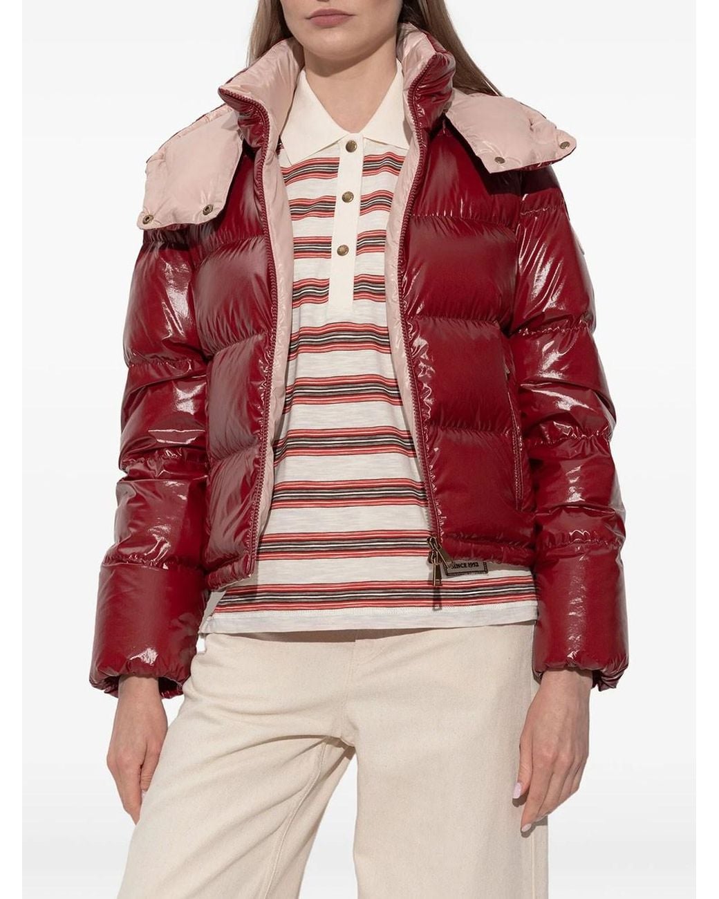 Moncler Red Niveole Short Down Jacket
