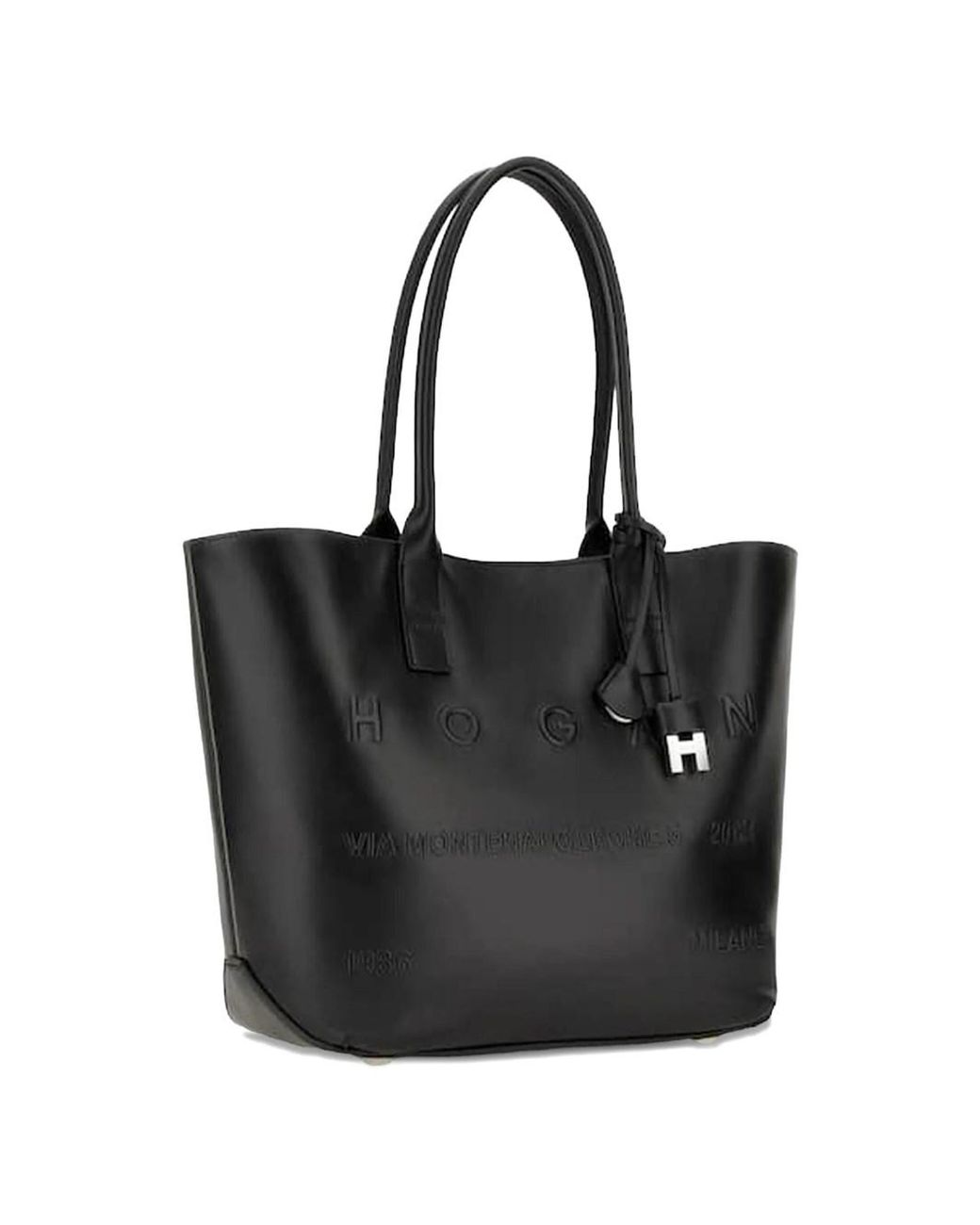 Hogan Black Address Medium Shopping Bag