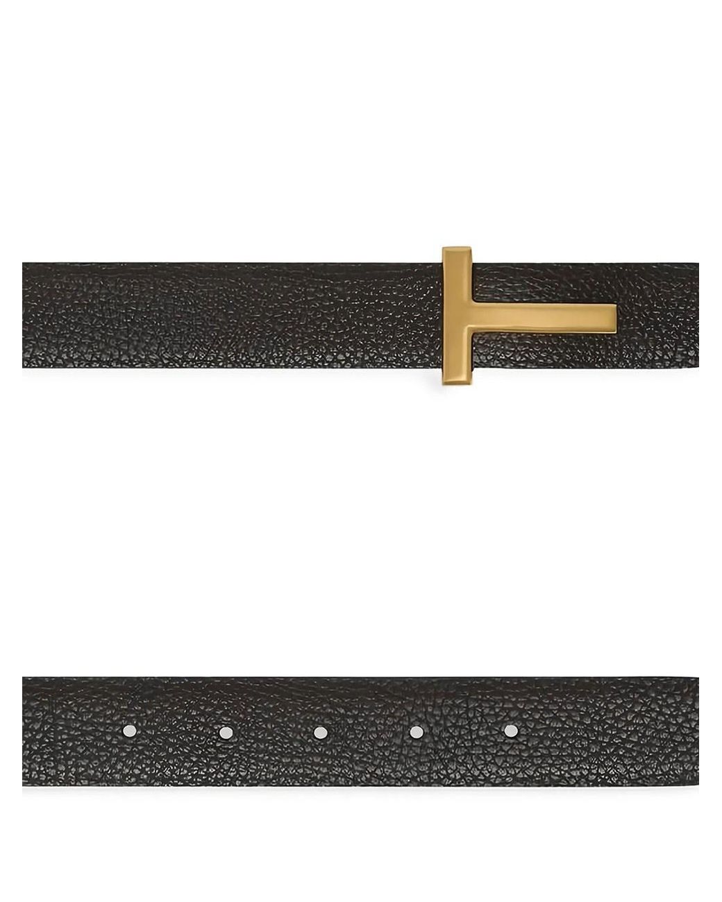 Tom Ford White Textured Reversible Belt for men