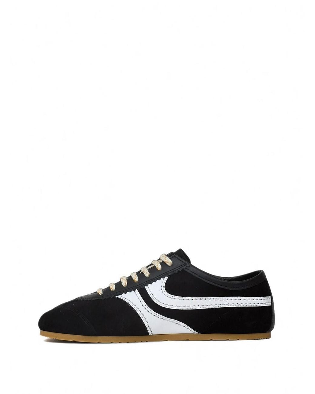 Dries Van Noten Black Suede Calfskin Leather Sneakers
