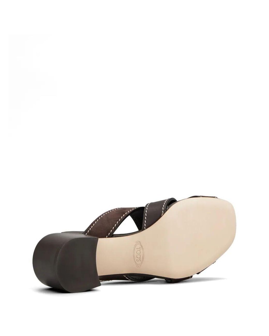 Tod's White T-Shaped Band Crossing Smooth Leather And Suede Sandals