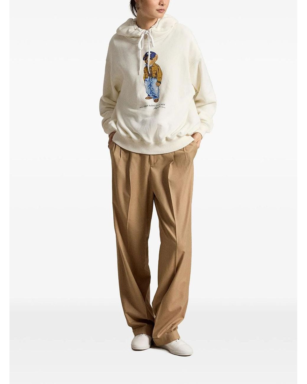 Polo Ralph Lauren White Polo Bear Hooded Sweatshirt