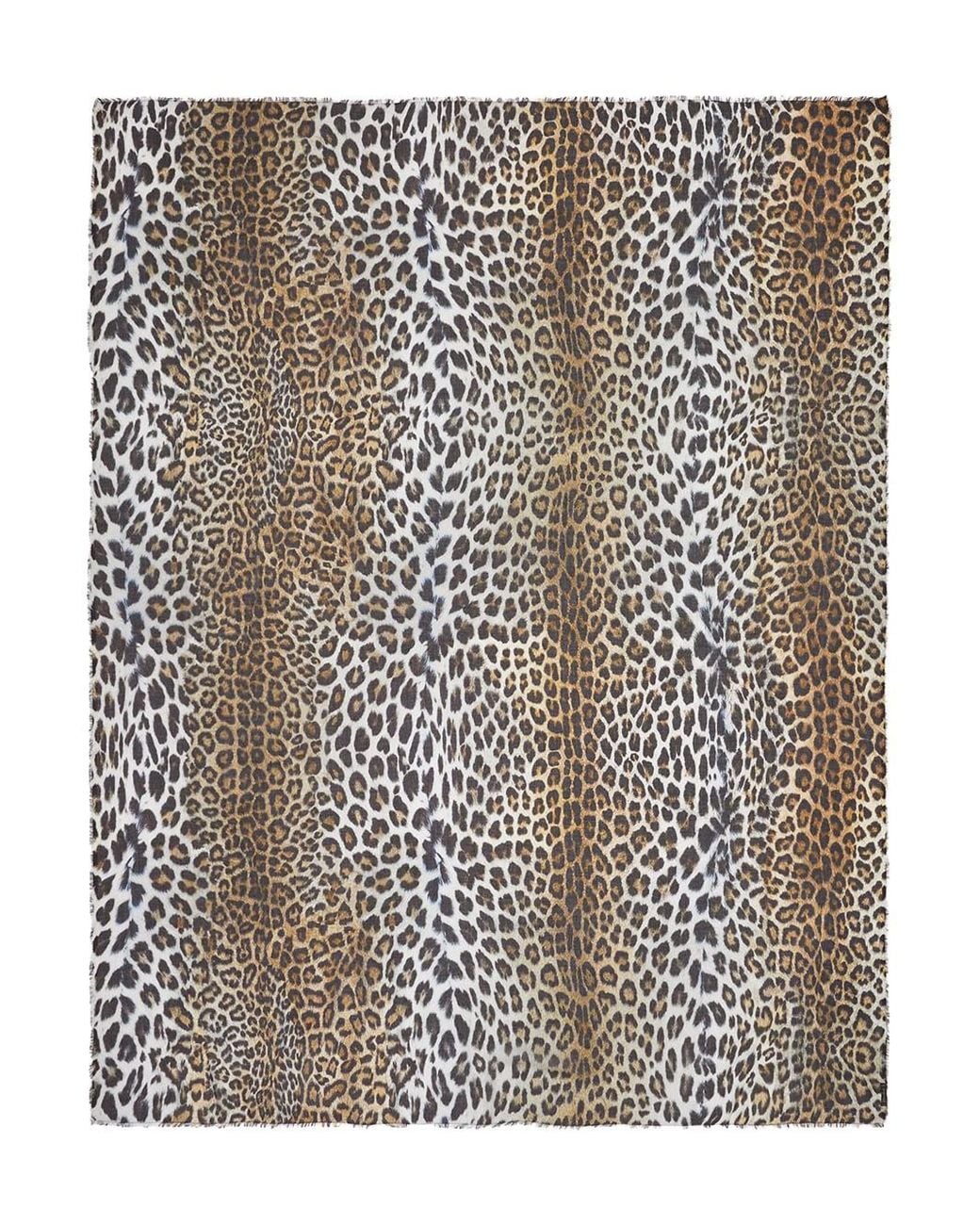 Faliero Sarti Black Spotted Stole With Animal Print