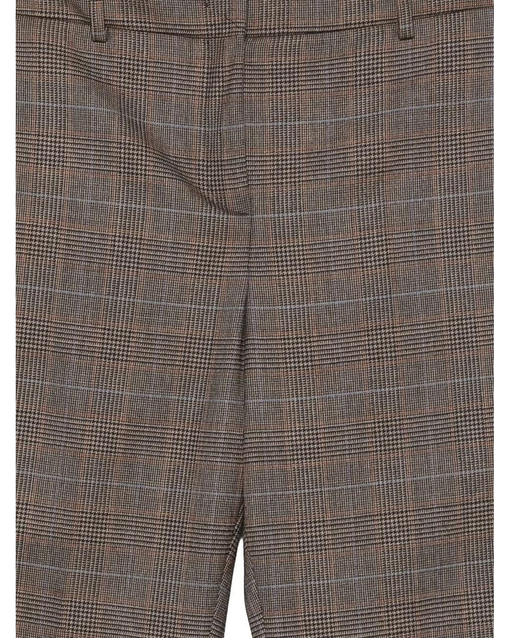 Incotex Gray Nevet Tailored Trousers With Prince Of Wales Check