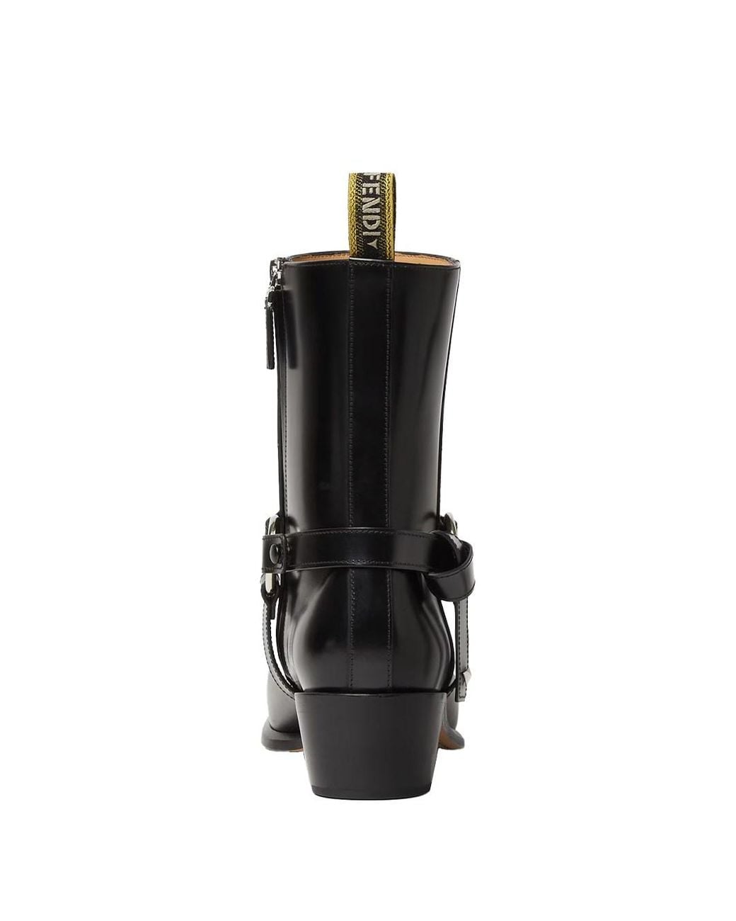 Fendi Black Double O Ankle Boots In Leather for men