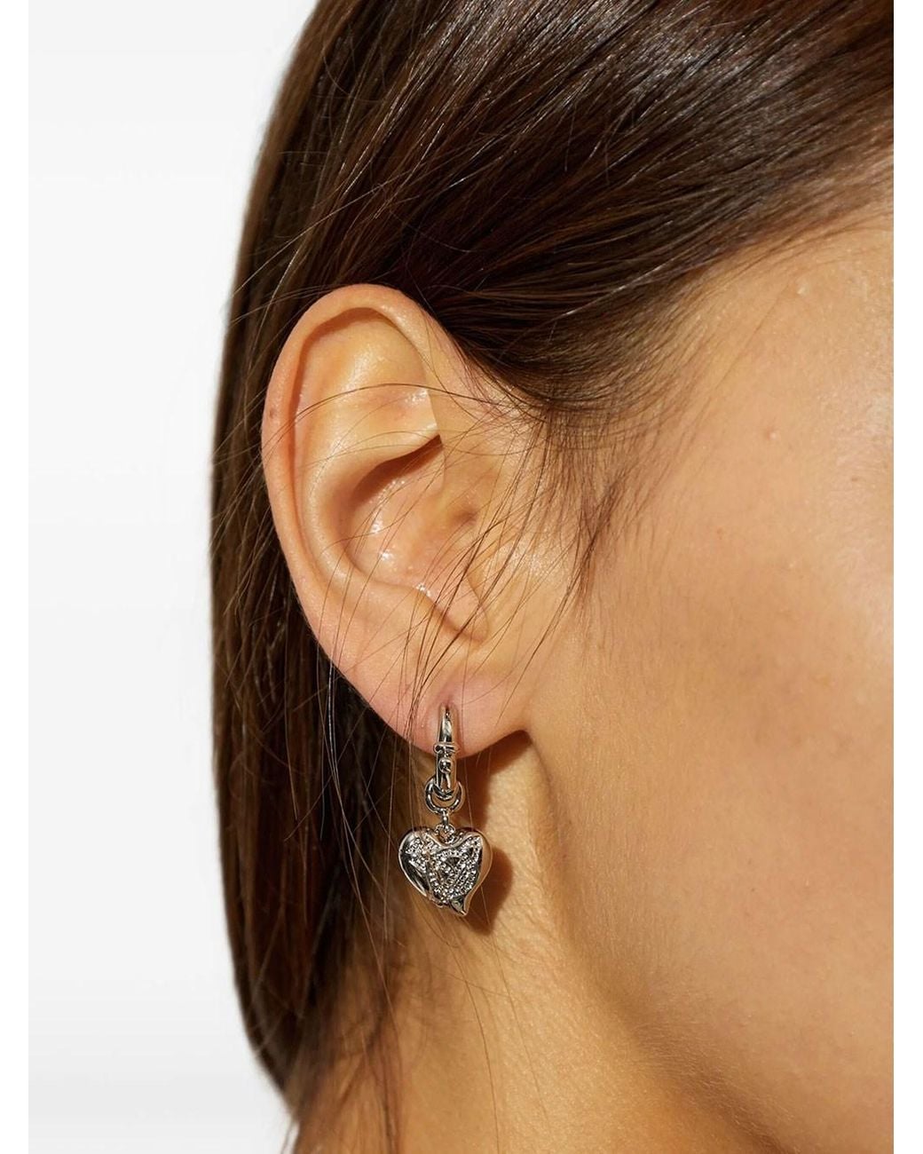 Vivienne Westwood White Della Hoop Earrings