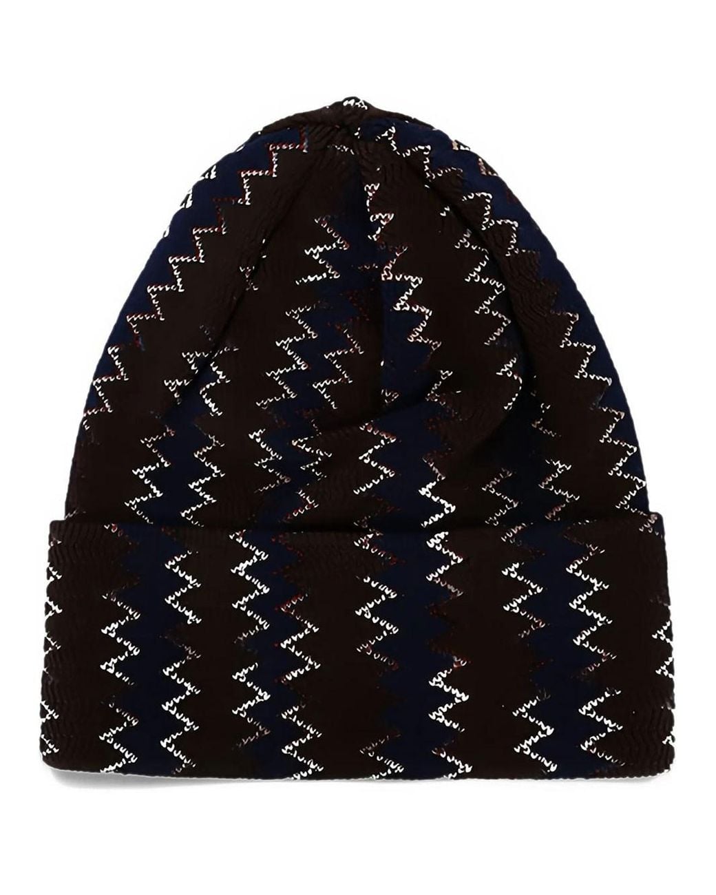 Missoni Black Zig-Zag Pattern Beanie for men
