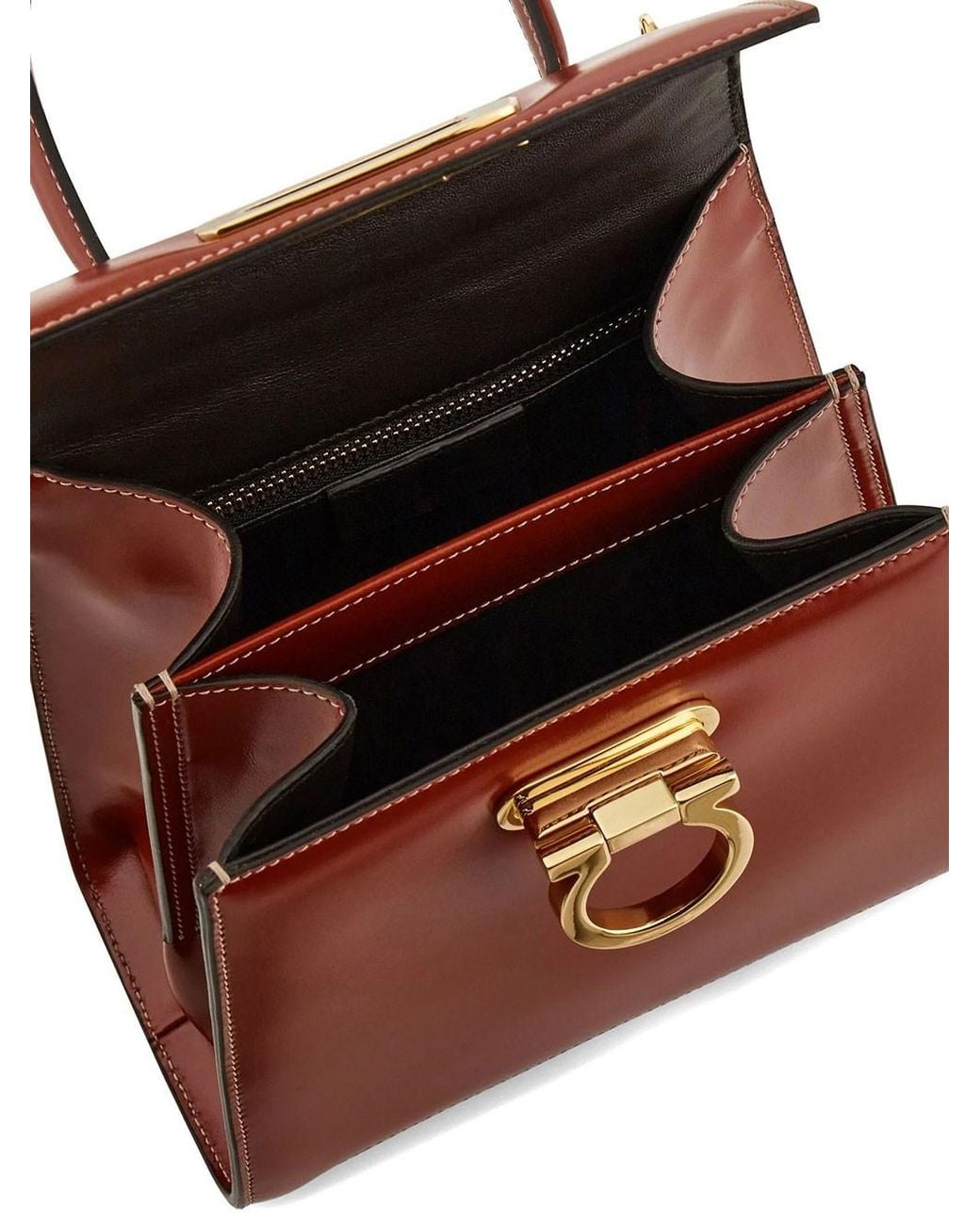 Ferragamo Red Iconic Top Handle Small Bag