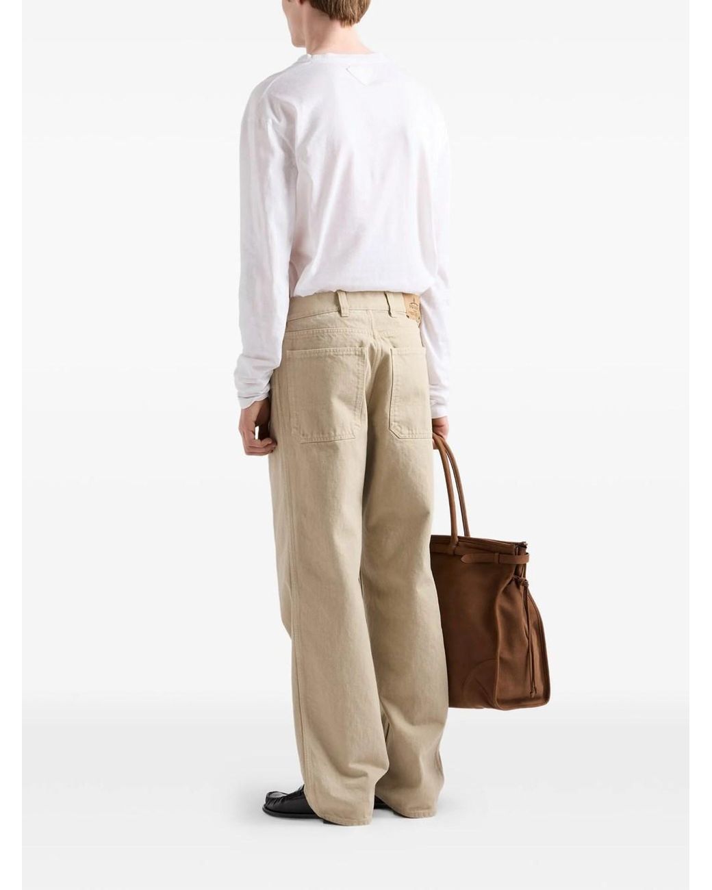 Prada Natural Five-Pocket Old Denim Jeans for men