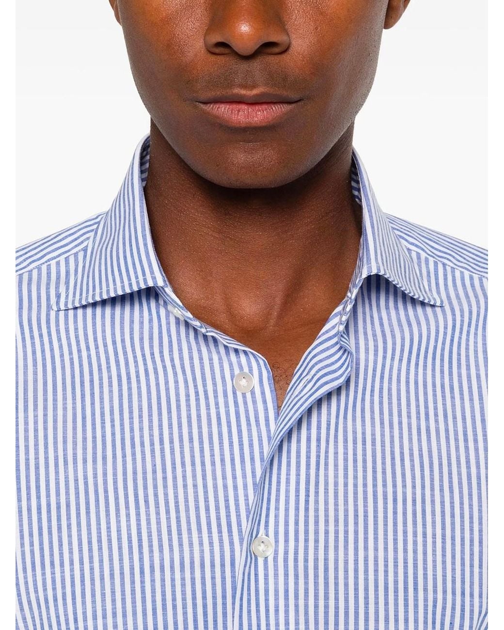 Borriello Blue Striped Shirt for men