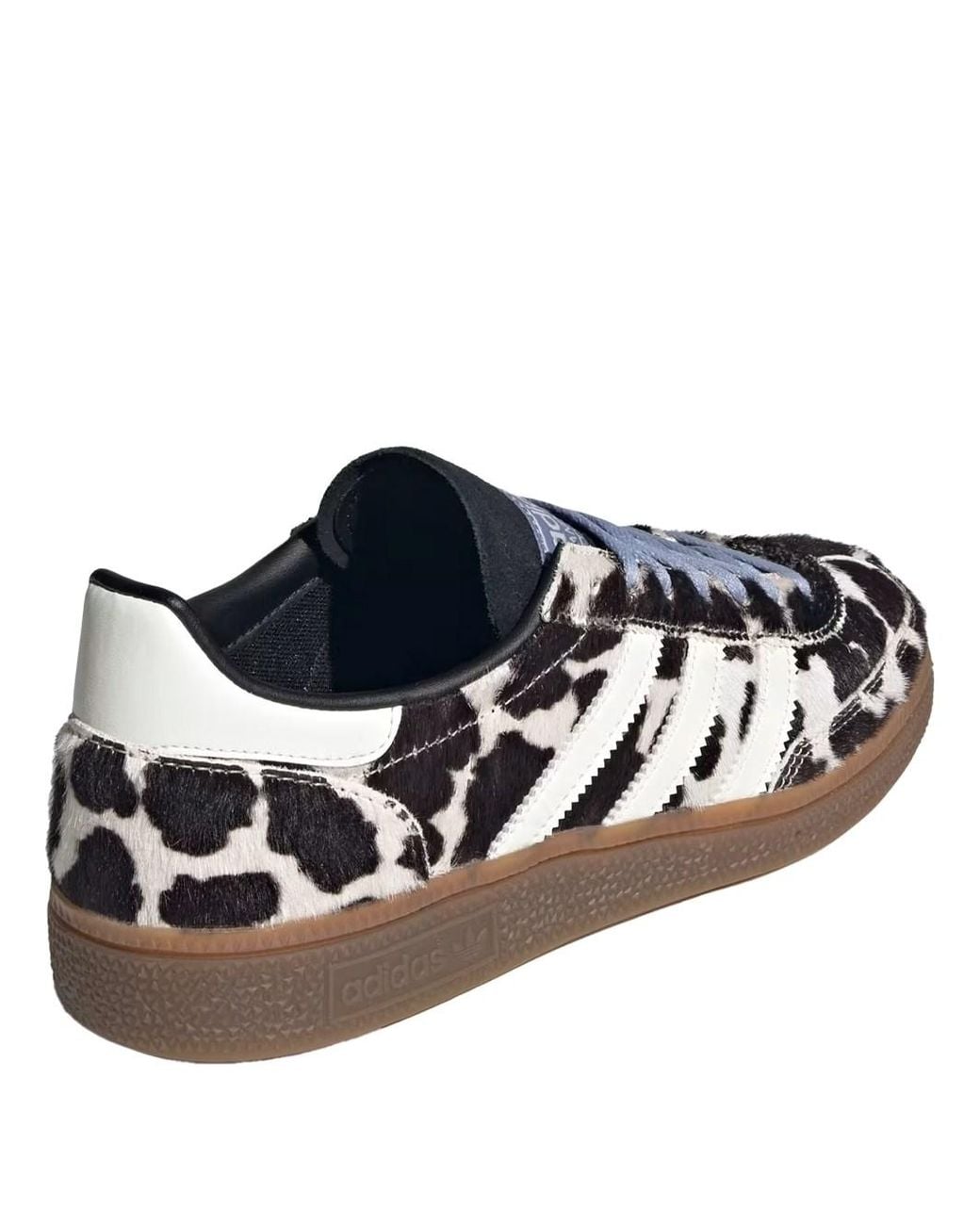 Adidas Black Handball Spezial Sneakers In Synthetic Pony Hair