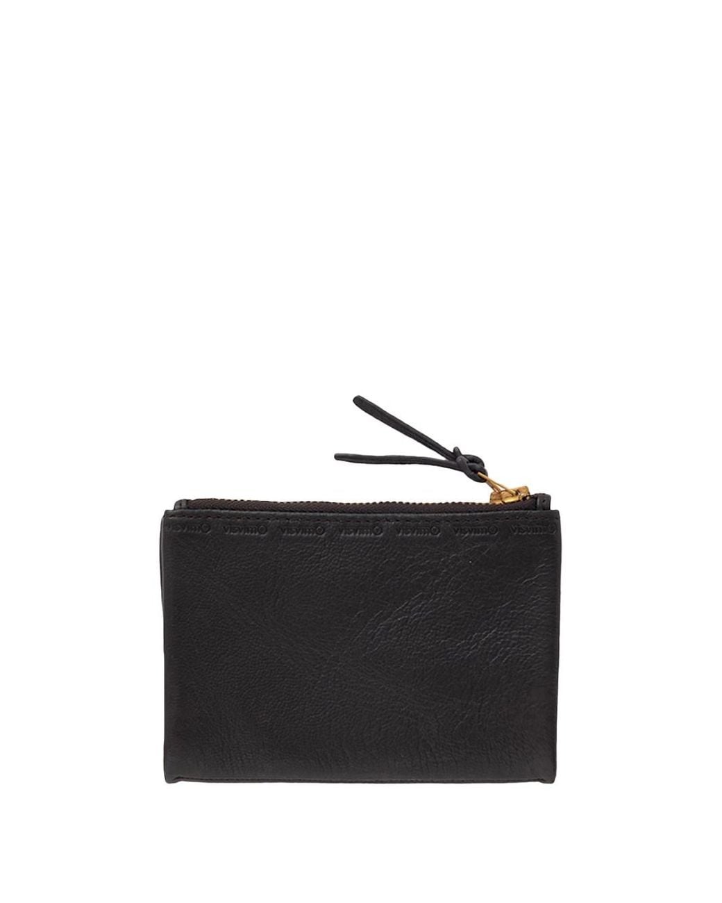 Visvim Black Folding Wallet With Zip for men