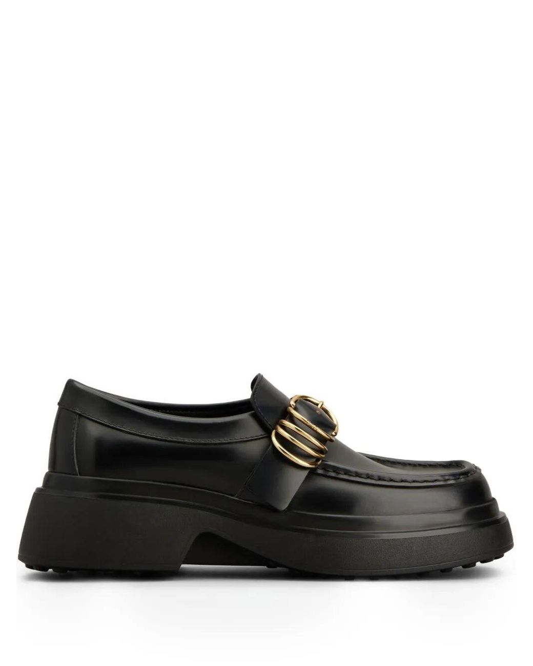 Tod's Black Leather Slip-On Shoes