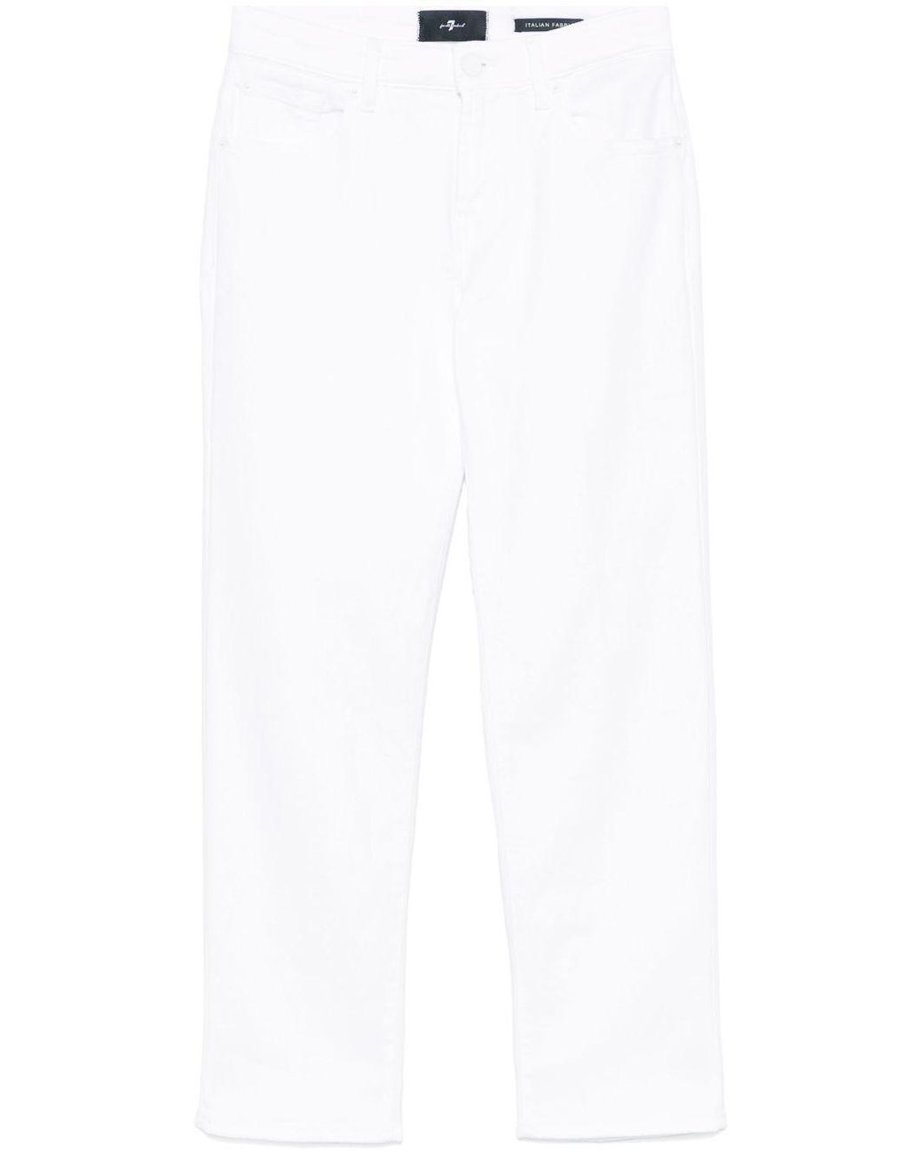 7 For All Mankind White Title: Bootcut Stretch Denim Jeans With Metallic Fibre