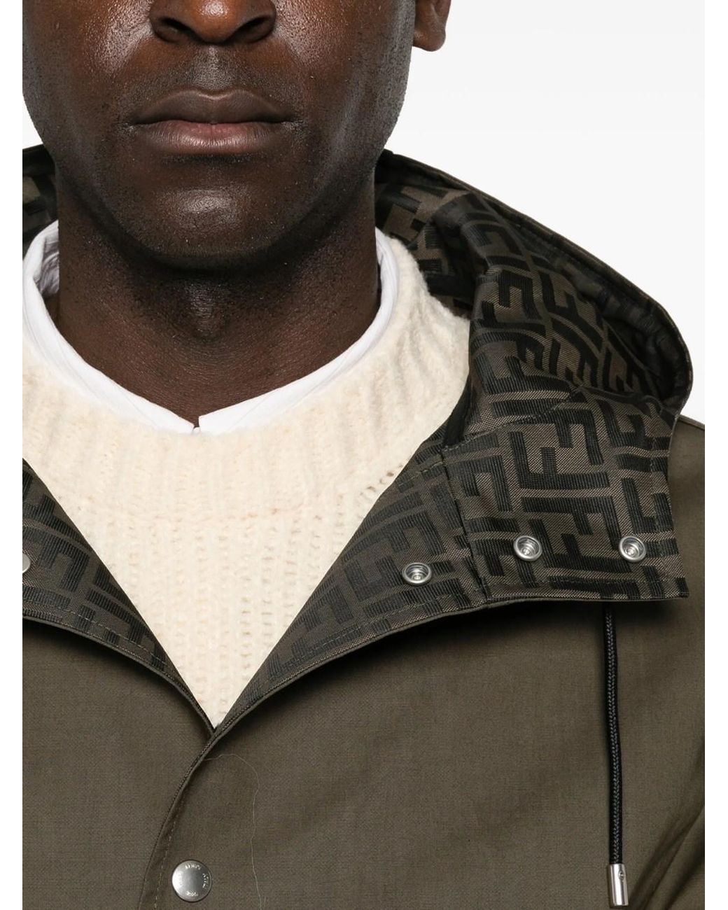 Fendi Brown Mackintosh Fabric Parka With Ff Lining for men