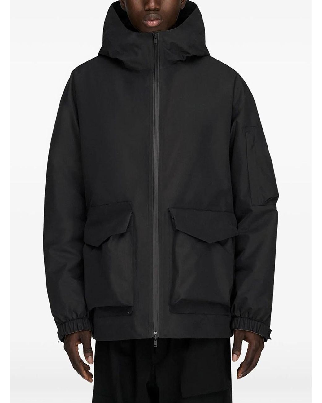 Y-3 Black Giacca Con Cappuccio Imbottita Gtx" for men