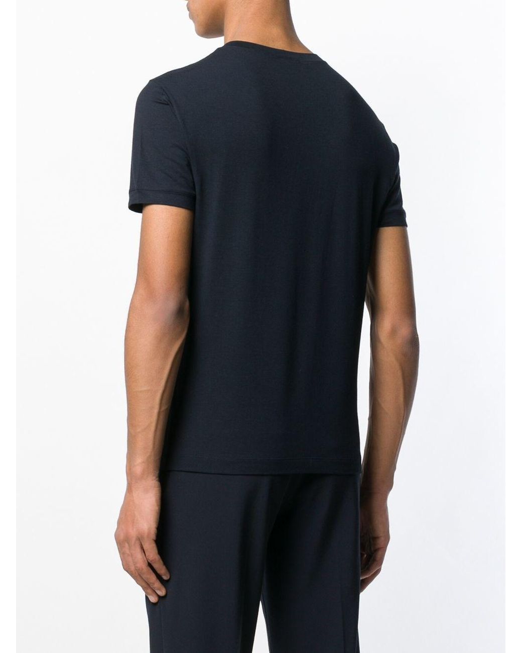 Giorgio Armani Black Stretch Viscose Jersey Crew Neck T-Shirt for men