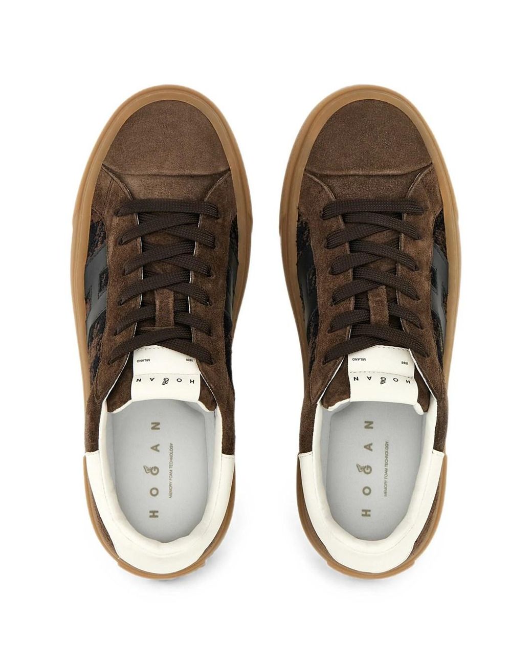 Hogan Brown H705 Lace-Up Sneakers