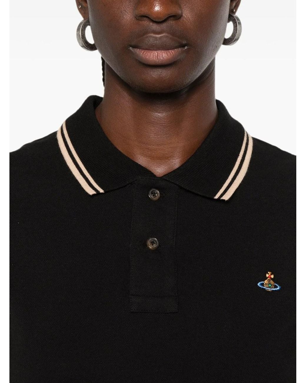 Vivienne Westwood Black Mini Classic Polo Shirt With Orb Embroidery