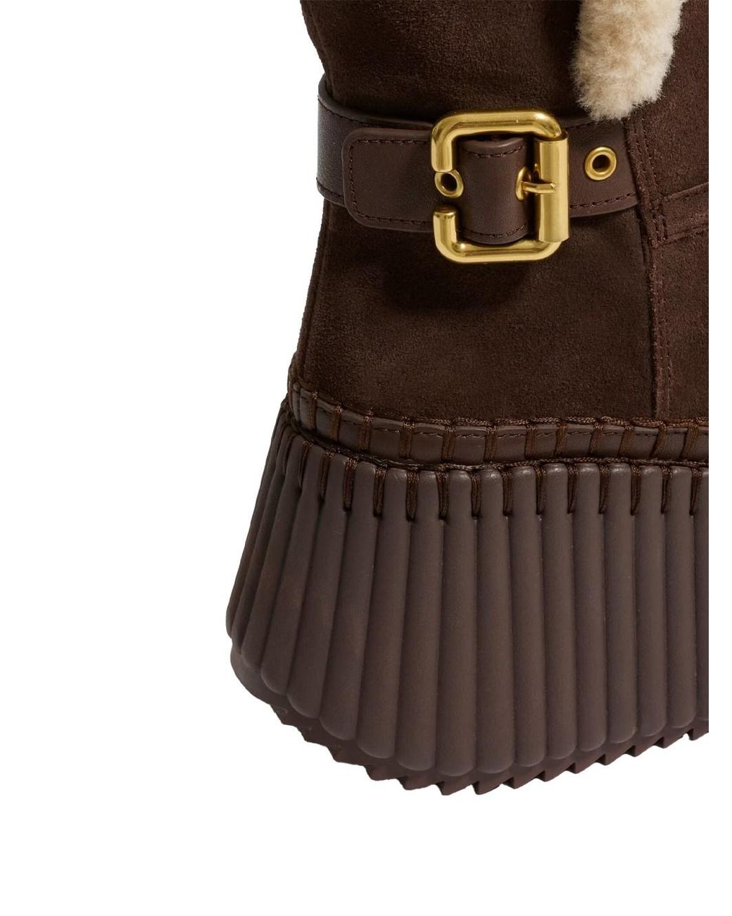 Chloé Brown Nama Suede Ankle Boots With Shearling Lining