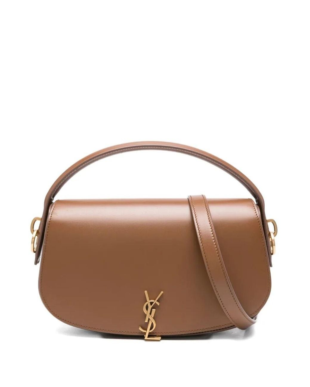 Saint Laurent Brown Voltaire Box Leather Bag