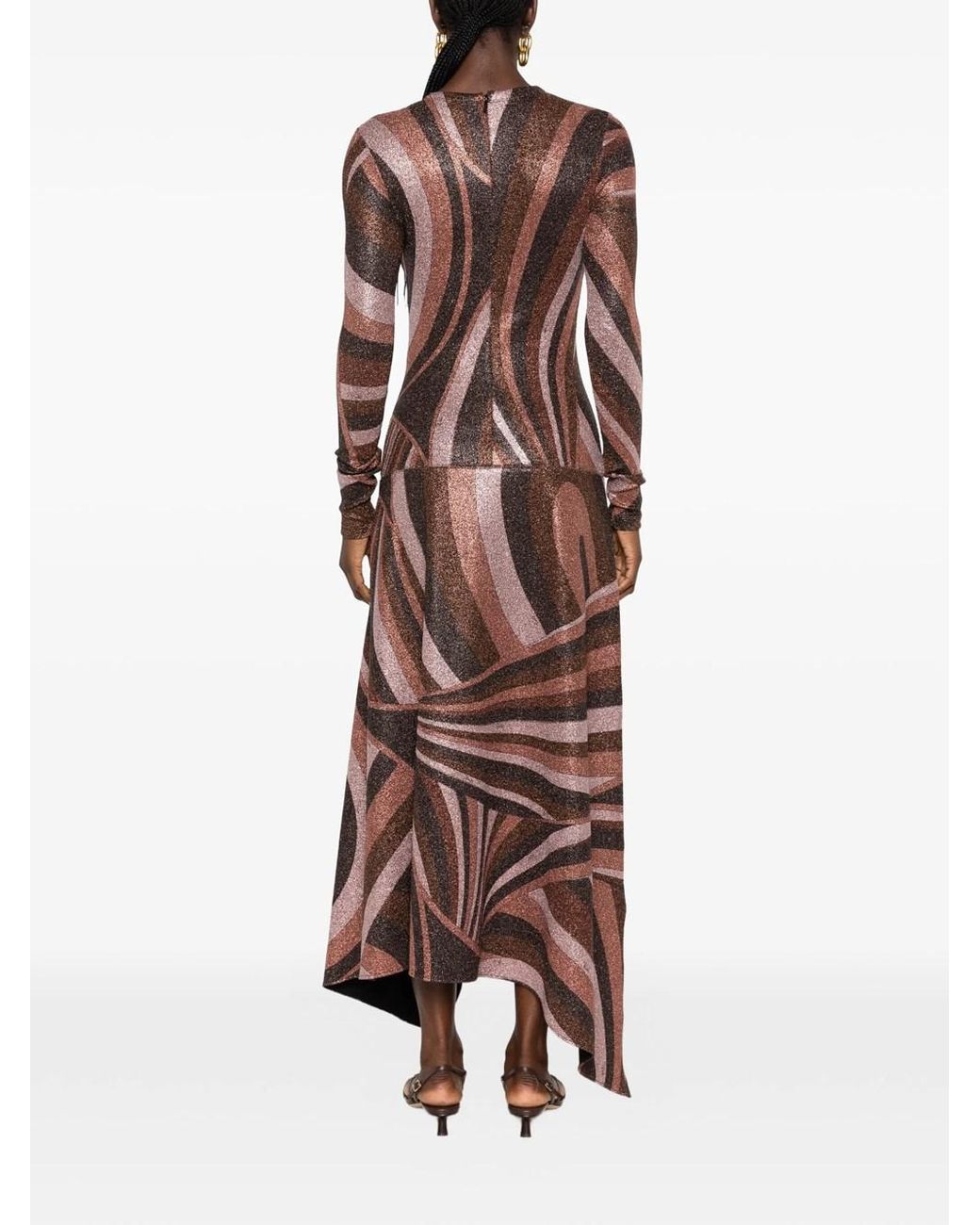 Emilio Pucci Brown Lurex Jersey Dress