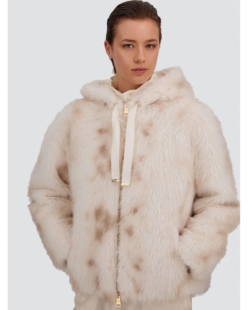 Herno Natural Faux Fur Lynx-Effect Jacket