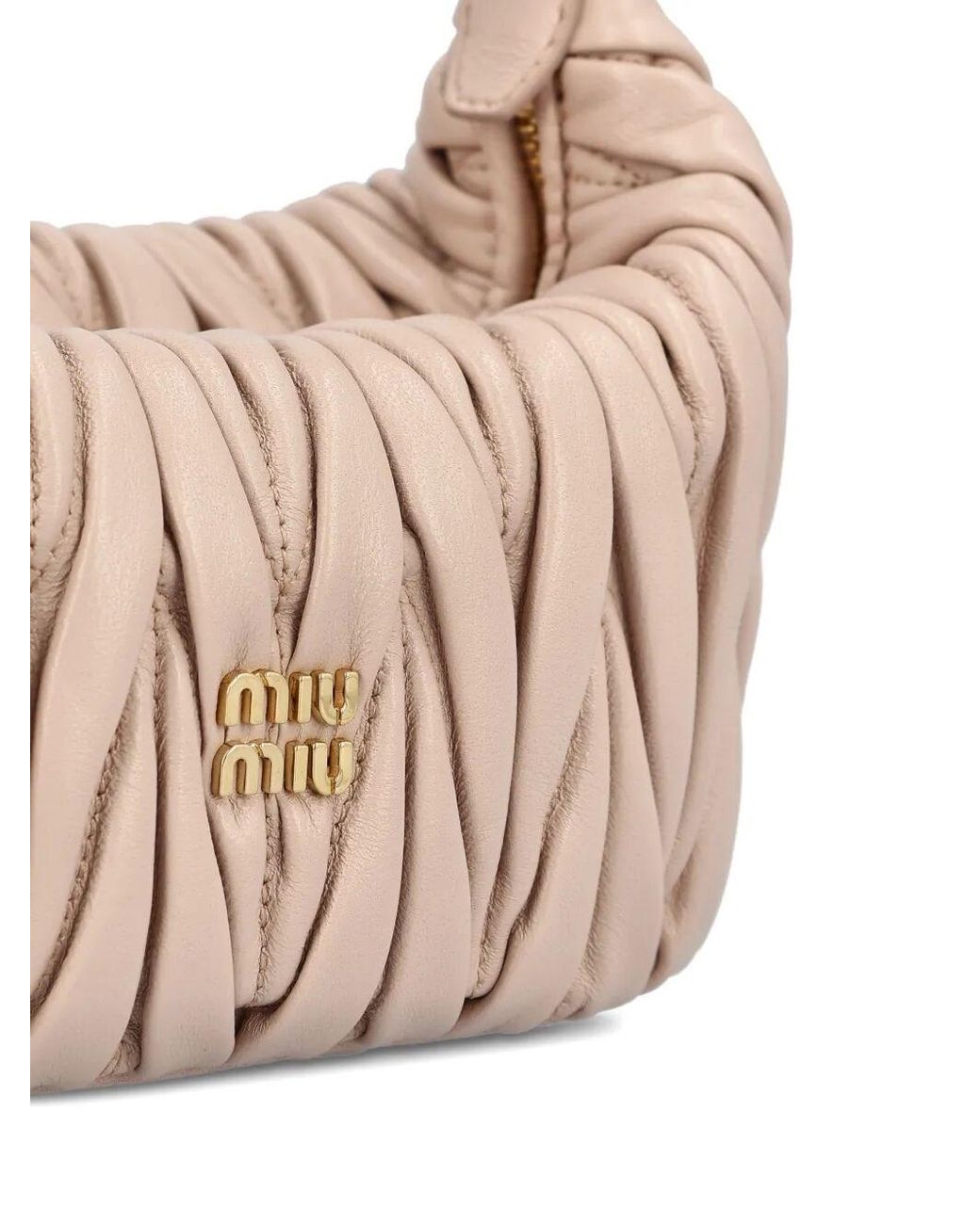 Miu Miu Pink Matelassé Nappa Leather Pouch