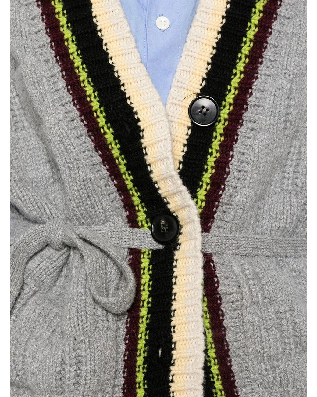 Dries Van Noten Gray Sleeveless Wool Cardigan