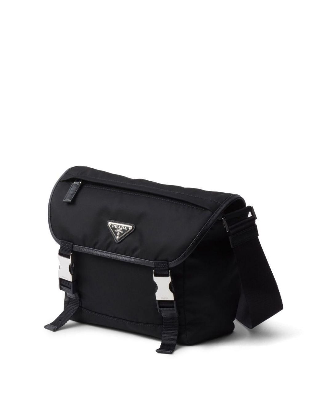 Prada Re Nylon And Saffiano Leather Shoulder Bag in Black for Men Lyst UK