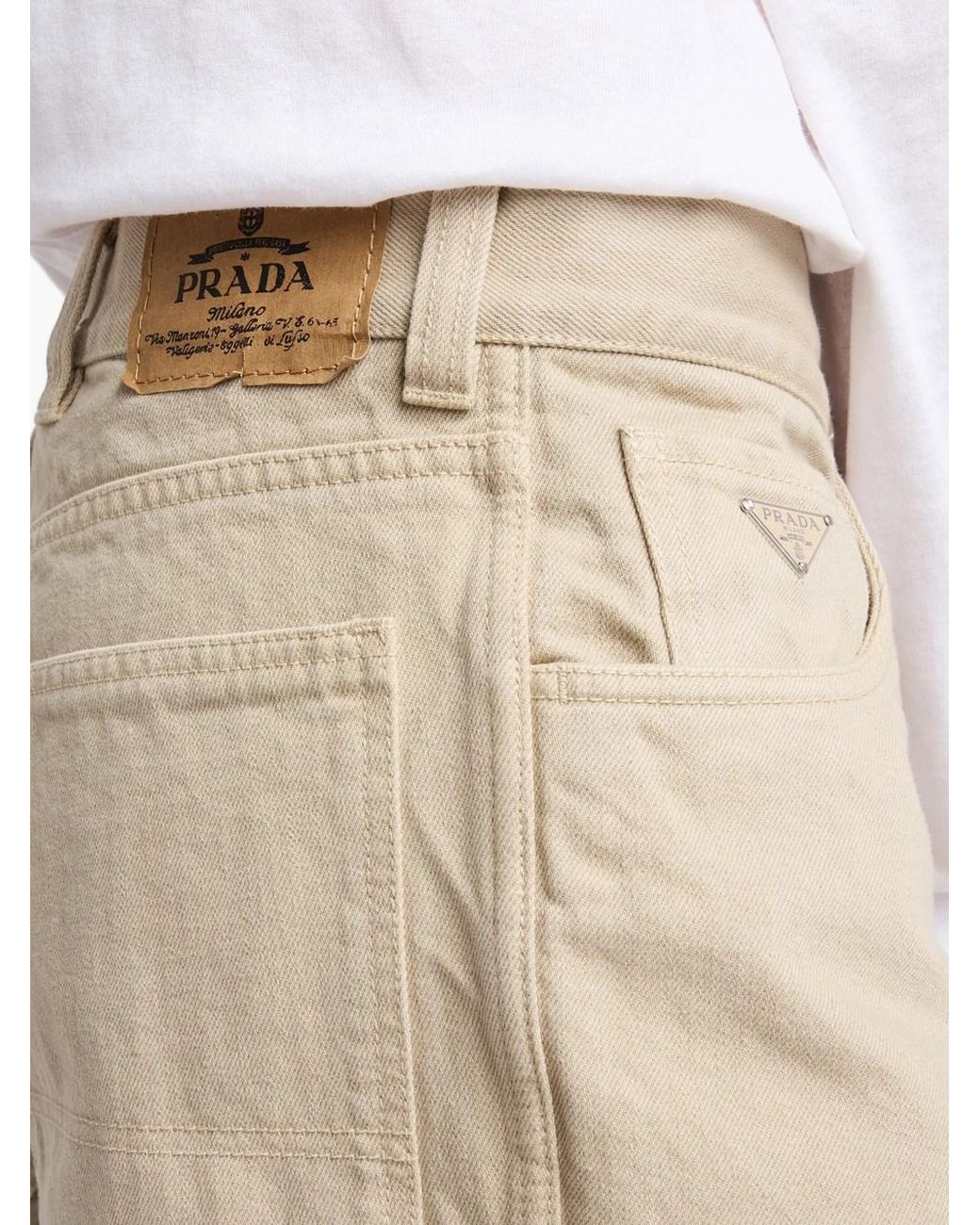 Prada Natural Five-Pocket Old Denim Jeans for men