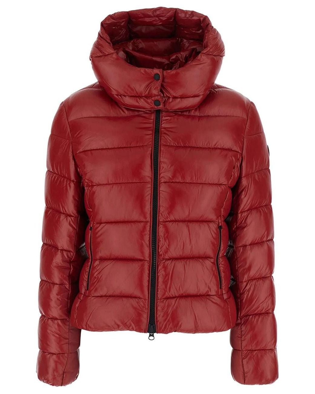 Save The Duck Red Cosmary Lacquer-effect Down Jacket