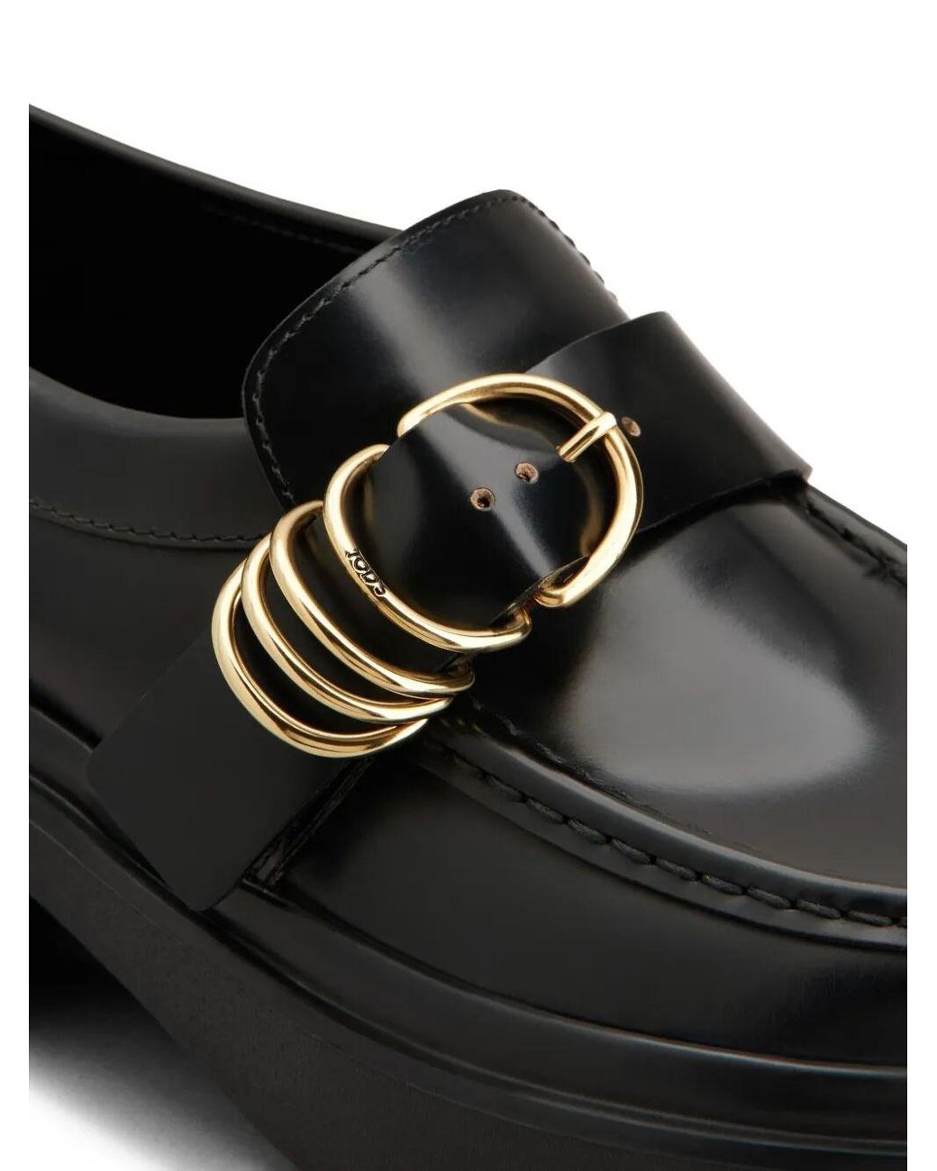 Tod's Black Leather Slip-On Shoes
