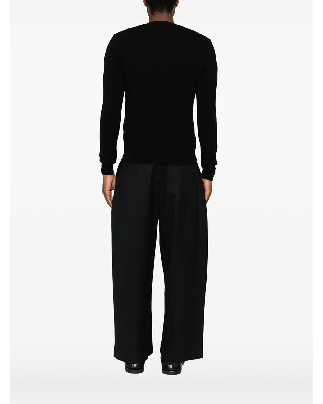 COMME DES GARÇONS PLAY Black Red Heart Wool Crewneck Cardigan for men