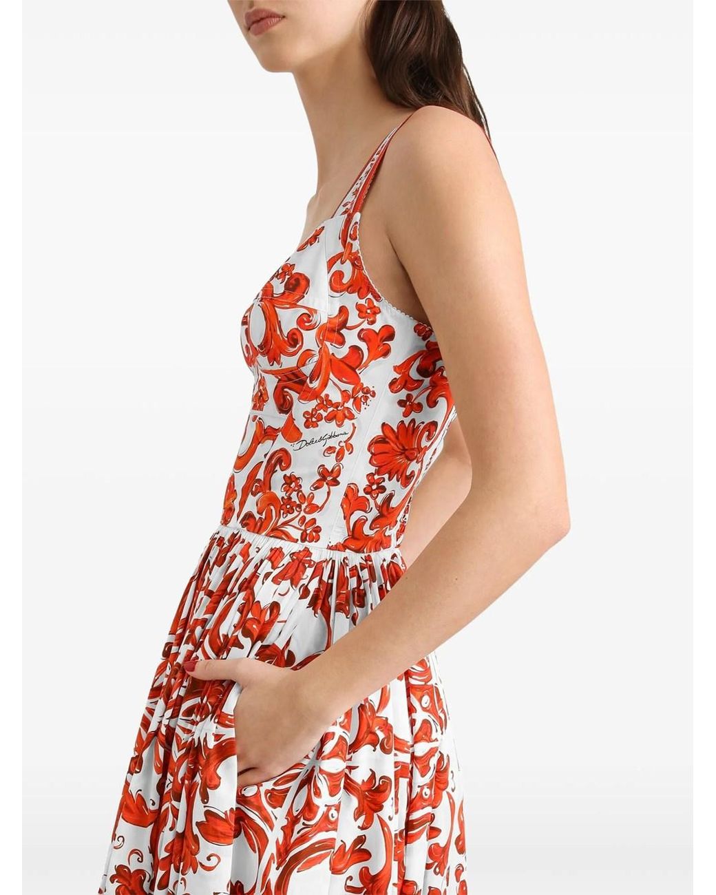Dolce & Gabbana Red Dolce & Gabbana Abito Lungo