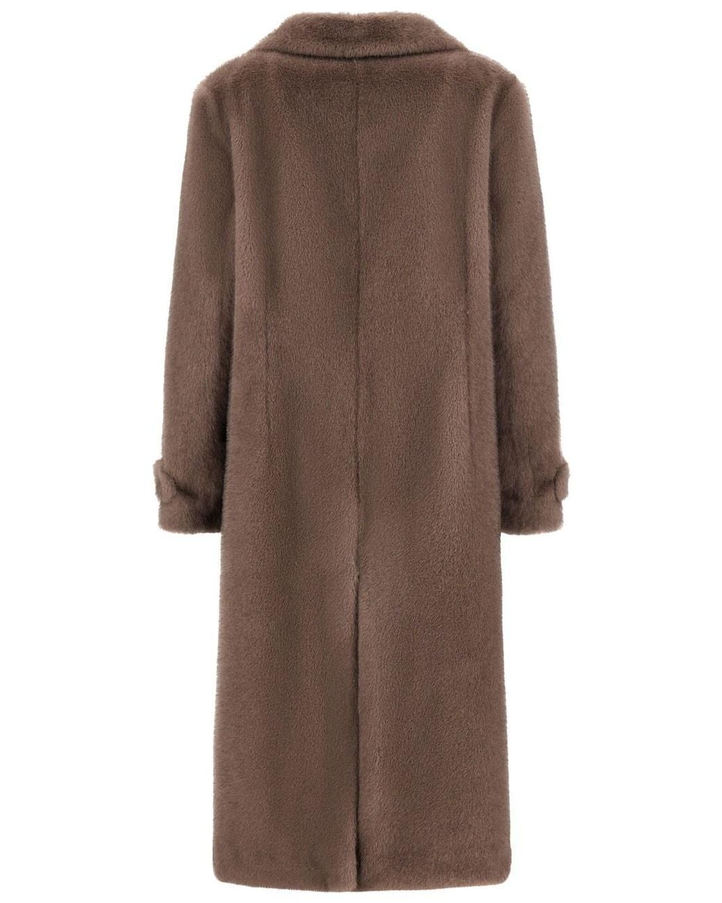 Herno Brown Melange Alternative Mink Fur Coat